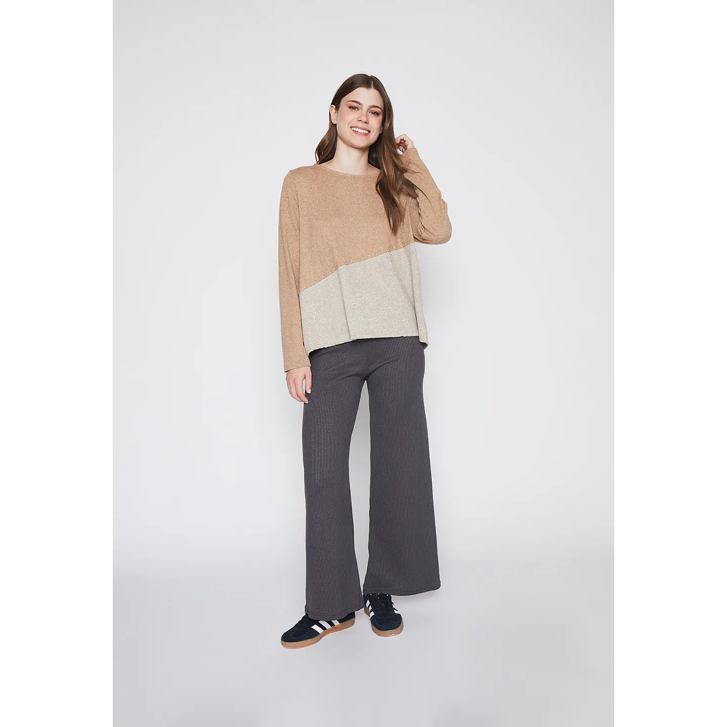 Pantalón Mujer Gris Wide Leg Family Shop 4