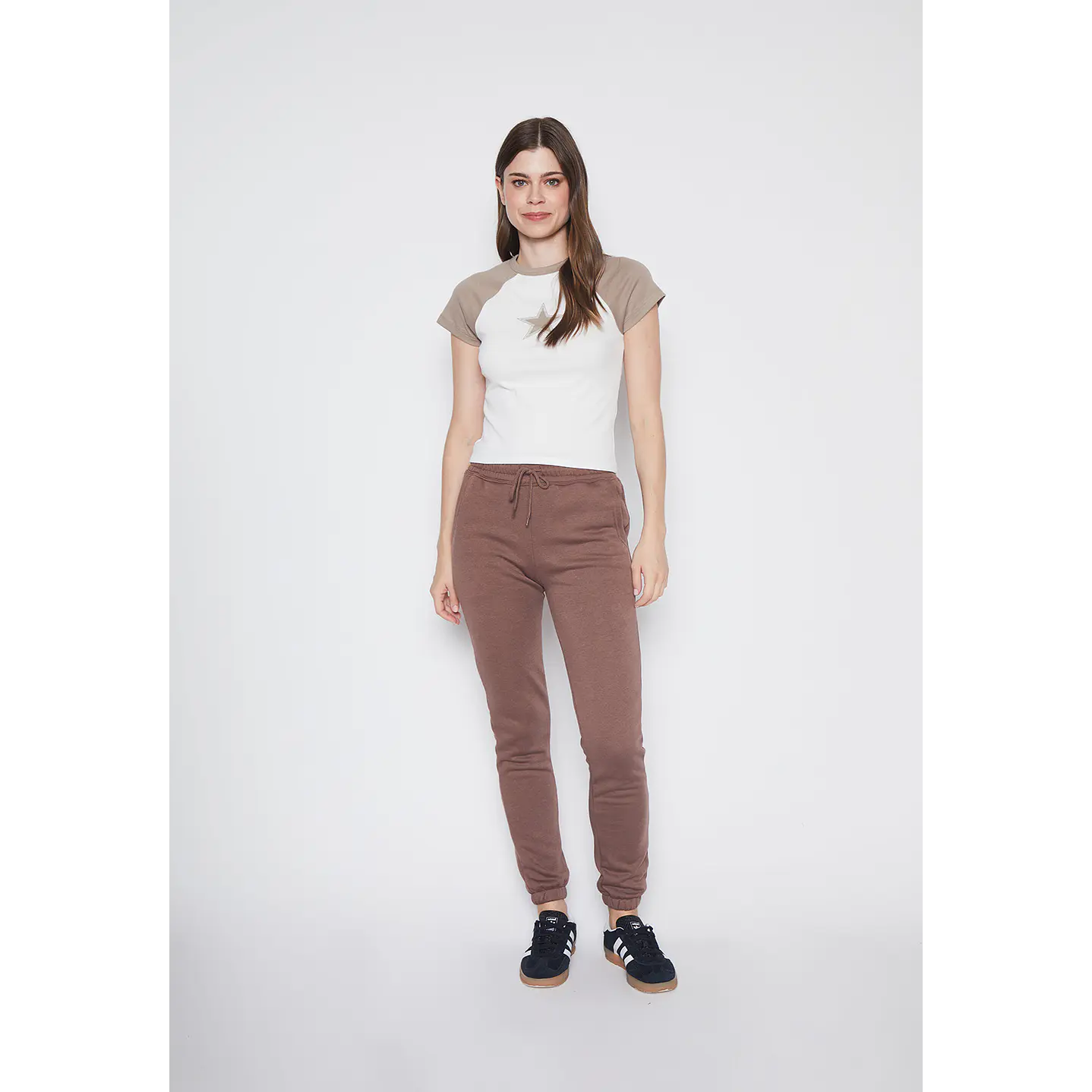 Pantalón De Buzo Mujer Café Básico Puño Family Shop 4