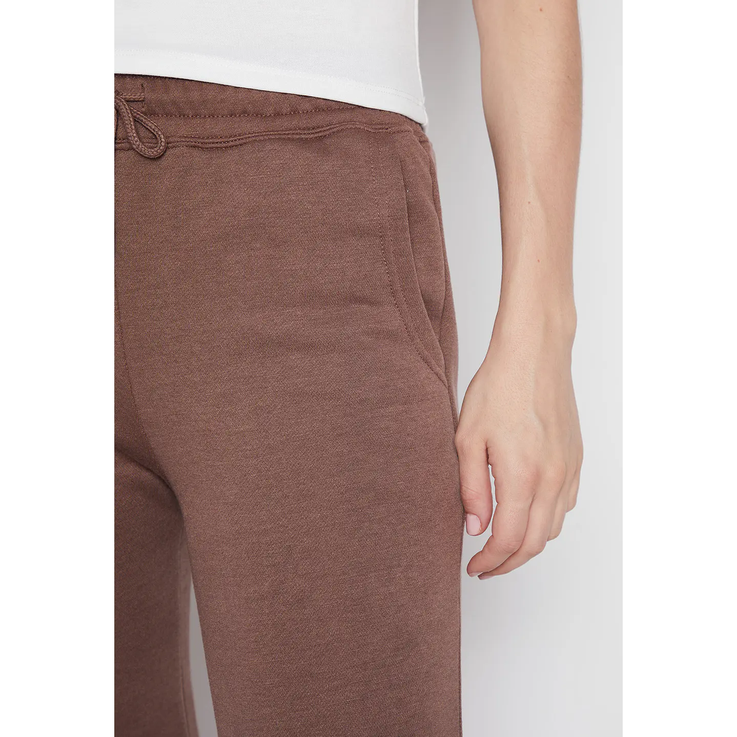 Pantalón De Buzo Mujer Café Básico Puño Family Shop 2