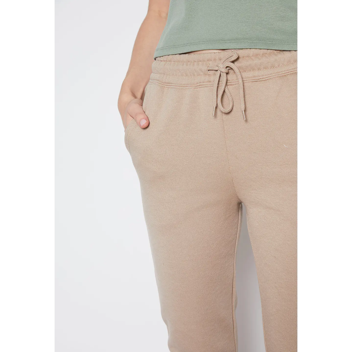 Pantalón De Buzo Mujer Beige Básico Puño Family Shop 2