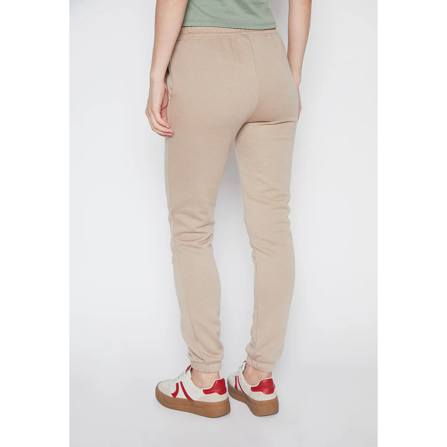 Pantalón De Buzo Mujer Beige Básico Puño Family Shop 3