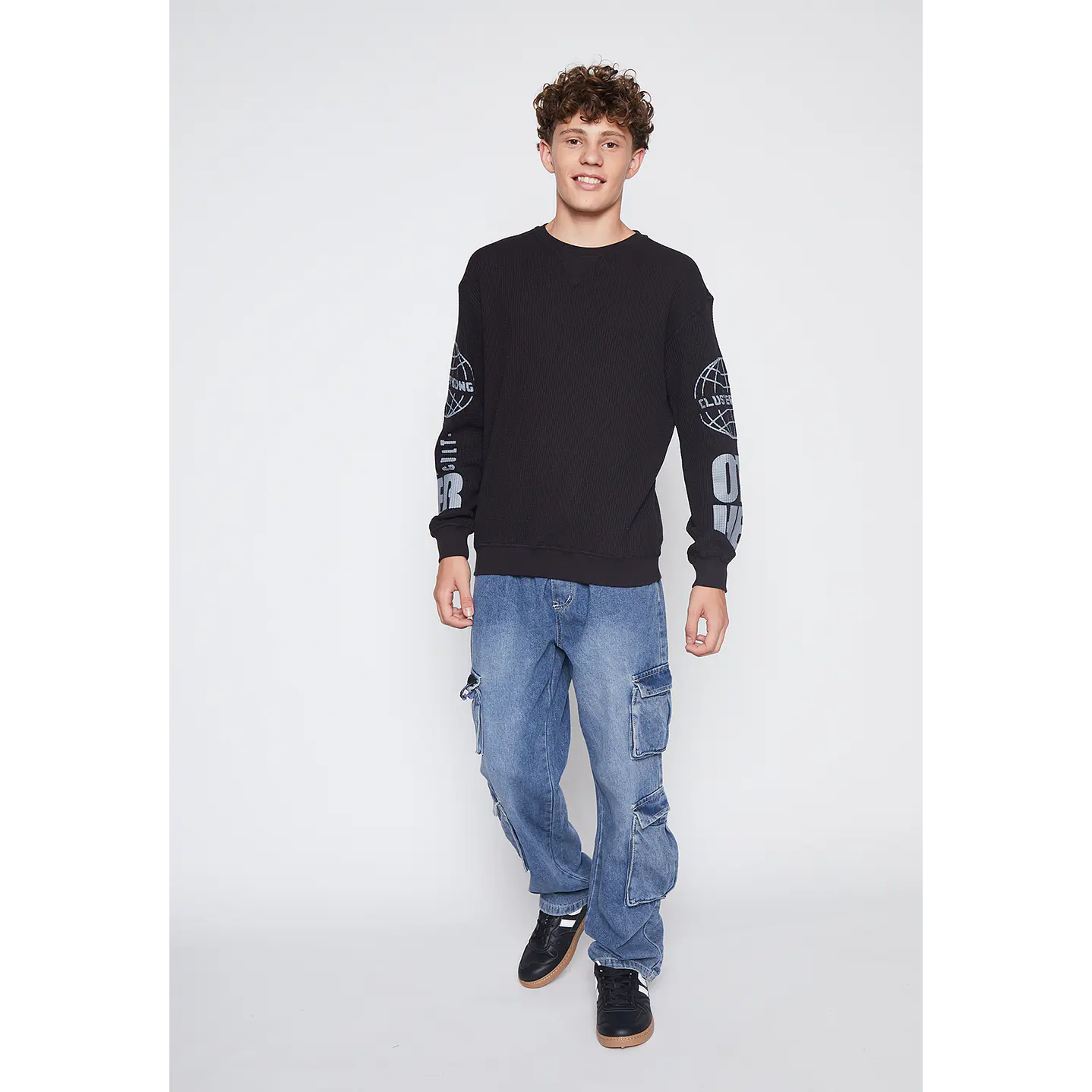Polera Lolo Negro Waffle Family Shop 4