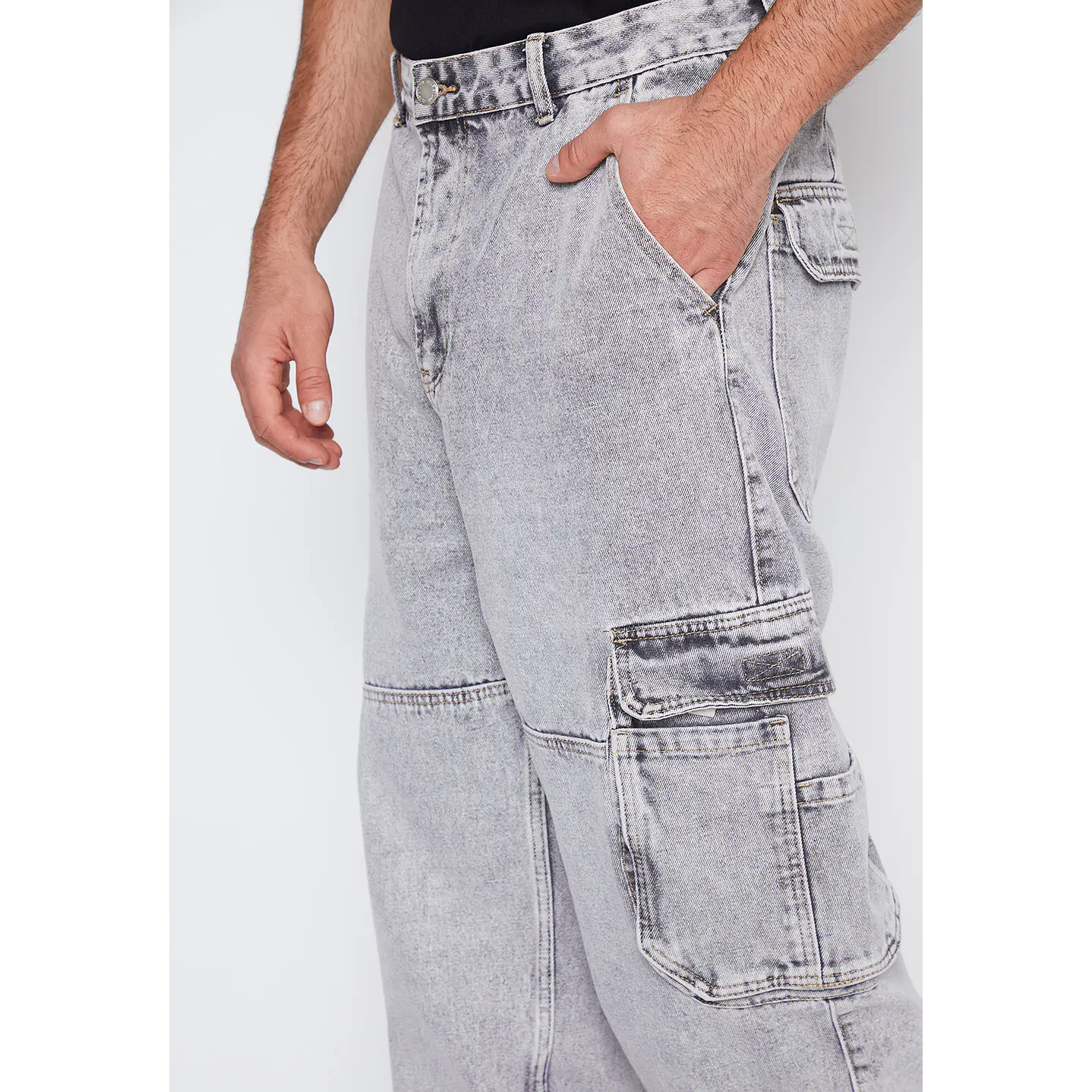 Jeans Hombre Gris Skater Cargo Family Shop 3