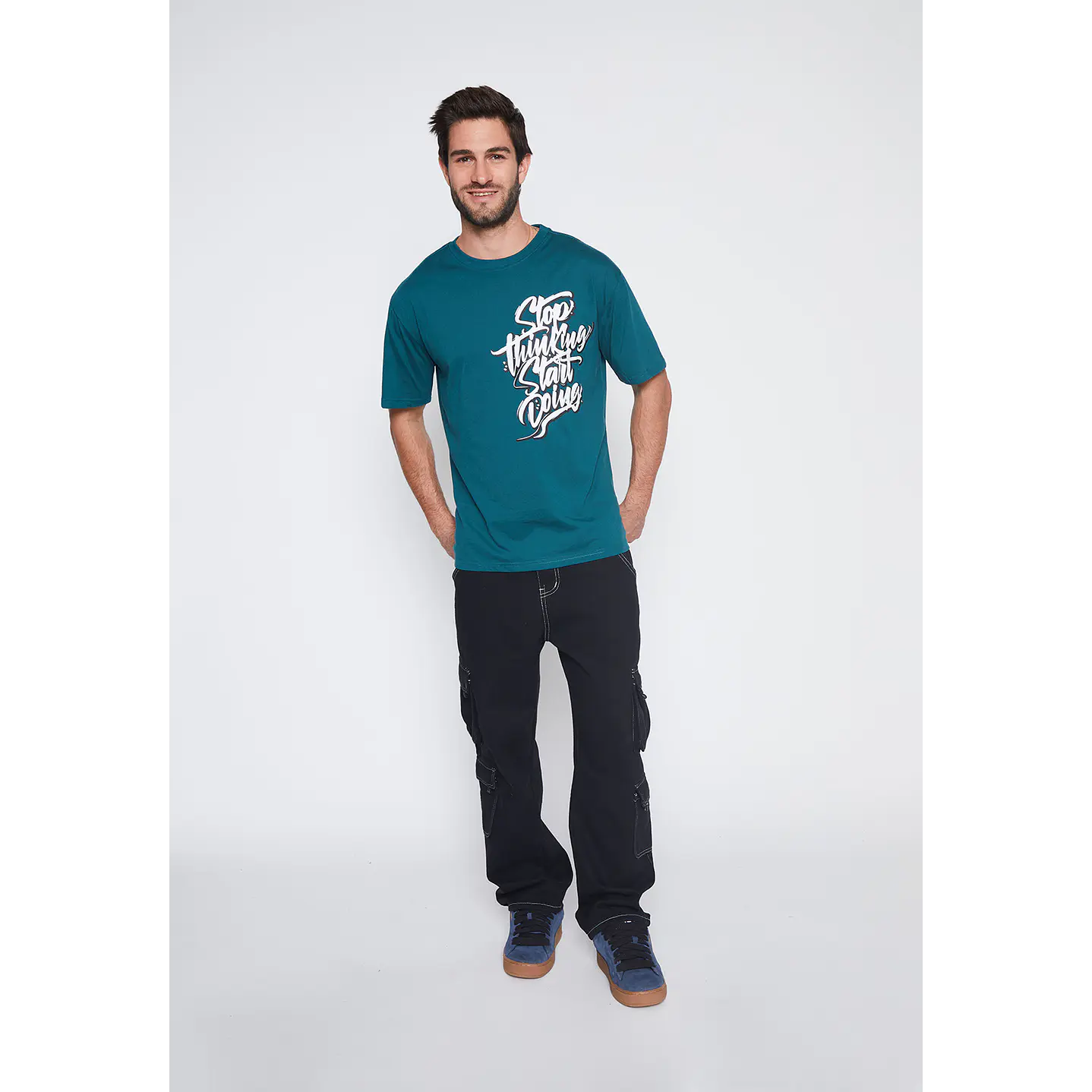 Jeans Hombre Negro Multicargo Costura Family Shop 1