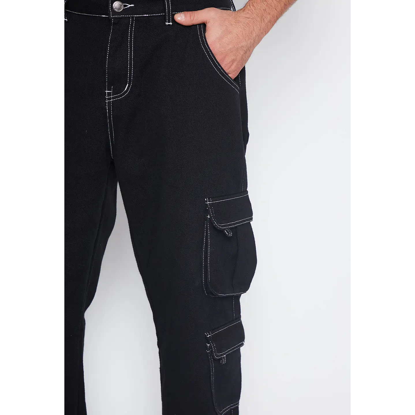 Jeans Hombre Negro Multicargo Costura Family Shop 3
