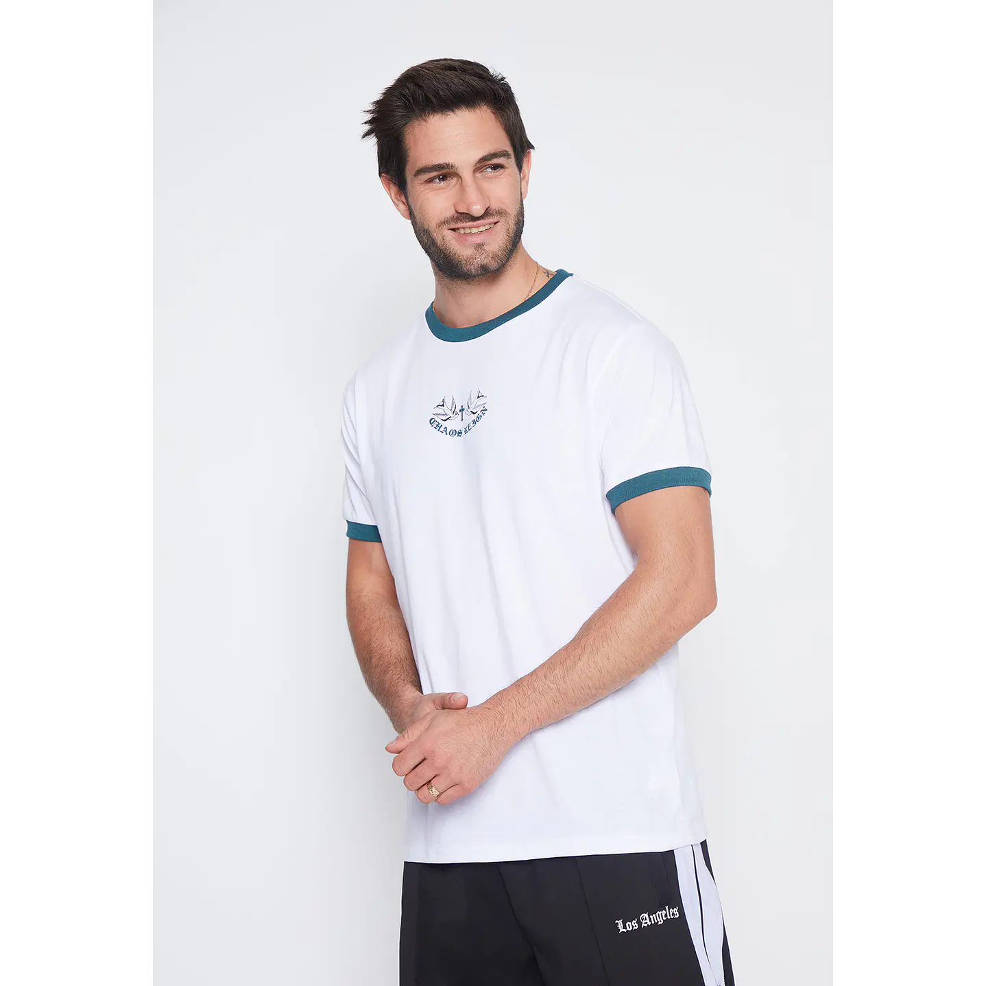 Polera Hombre Blanco Corazón Y Pajaro Family Shop 1