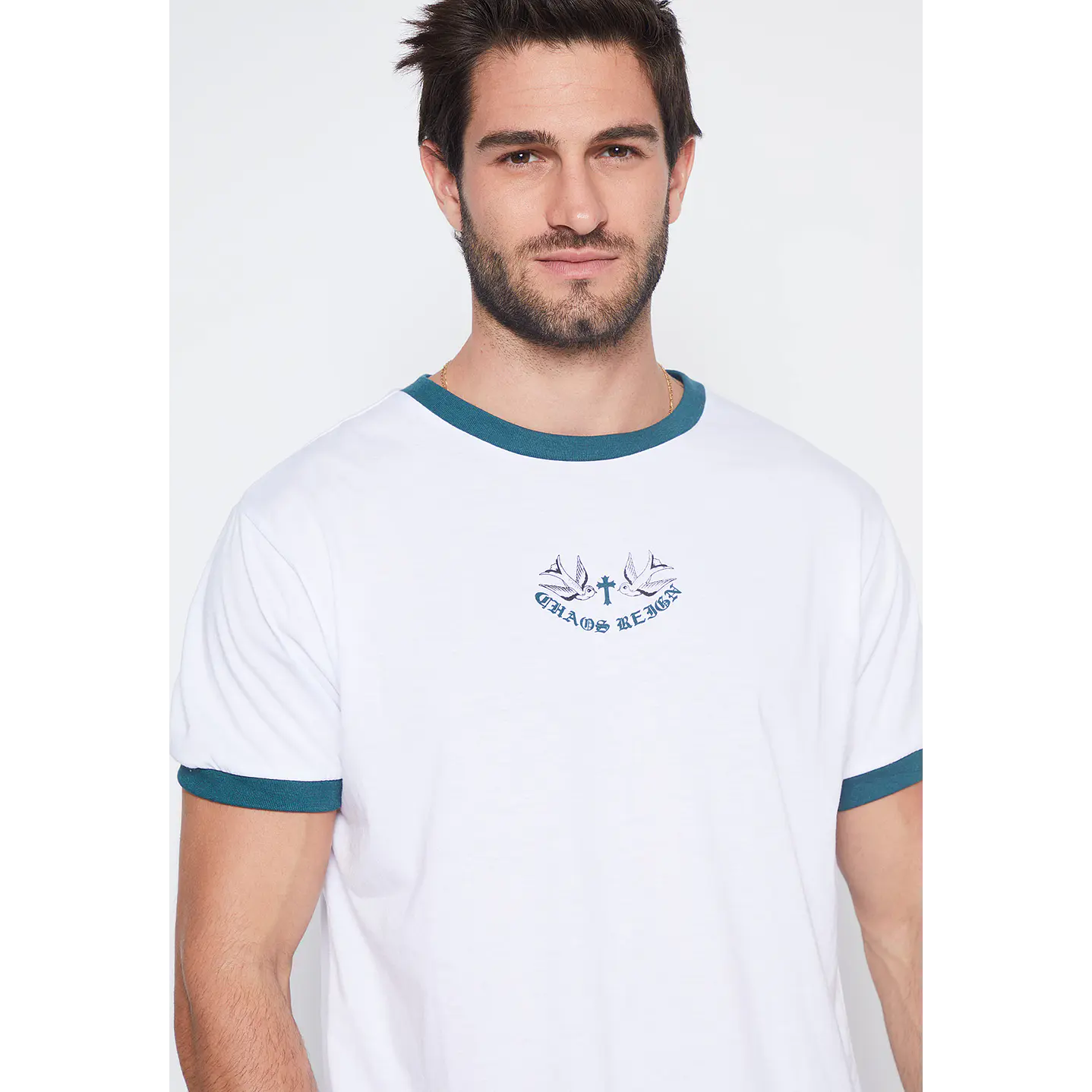 Polera Hombre Blanco Corazón Y Pajaro Family Shop 2