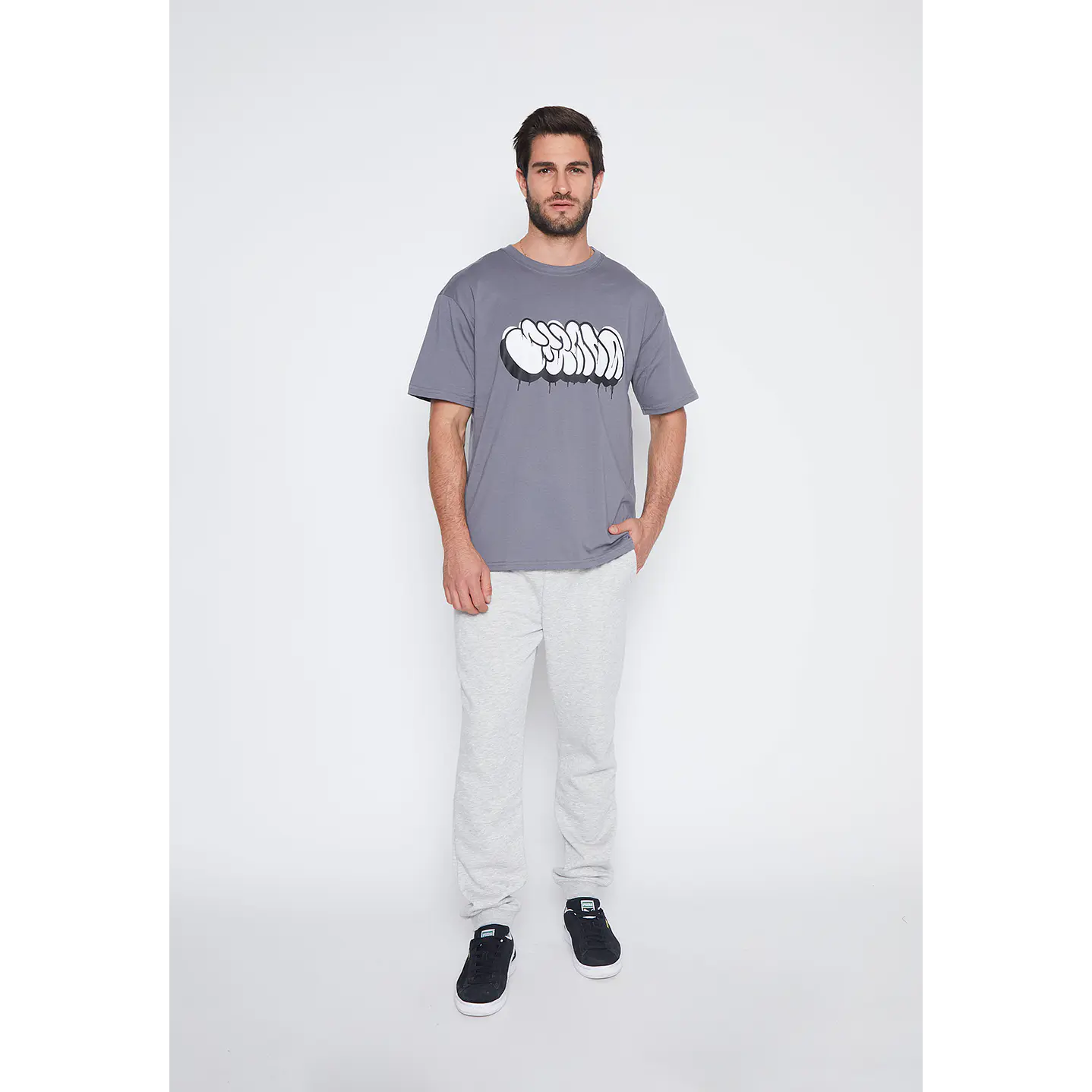 Pantalón De Buzo Hombre Gris Liso Family Shop 1
