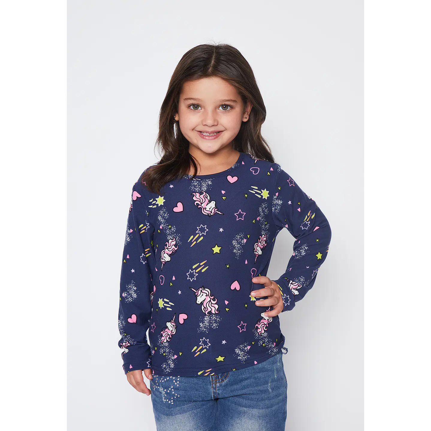 Camiseta Niña Azul Térmica Family Shop 1