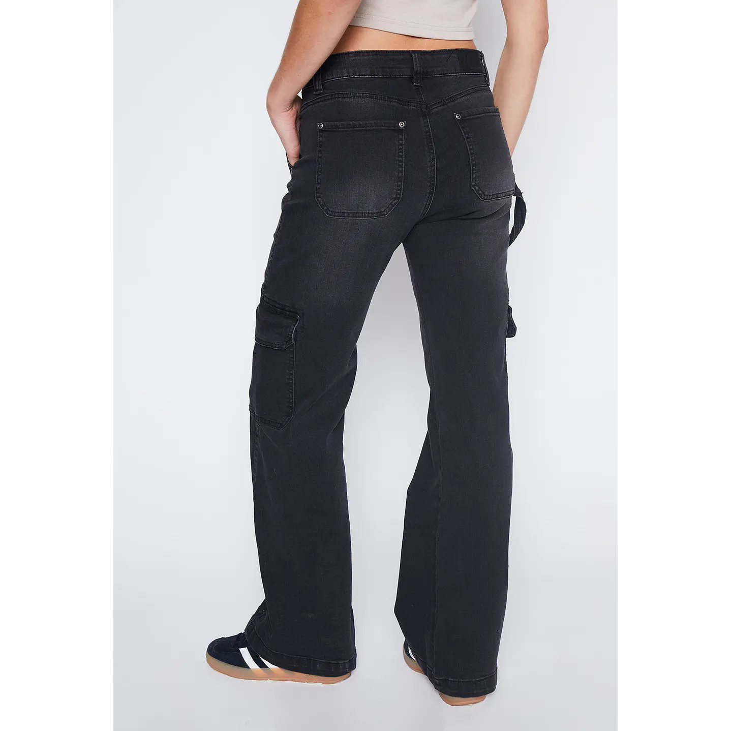 Jeans Mujer Negro Wide Leg Cargo Family Shop 4