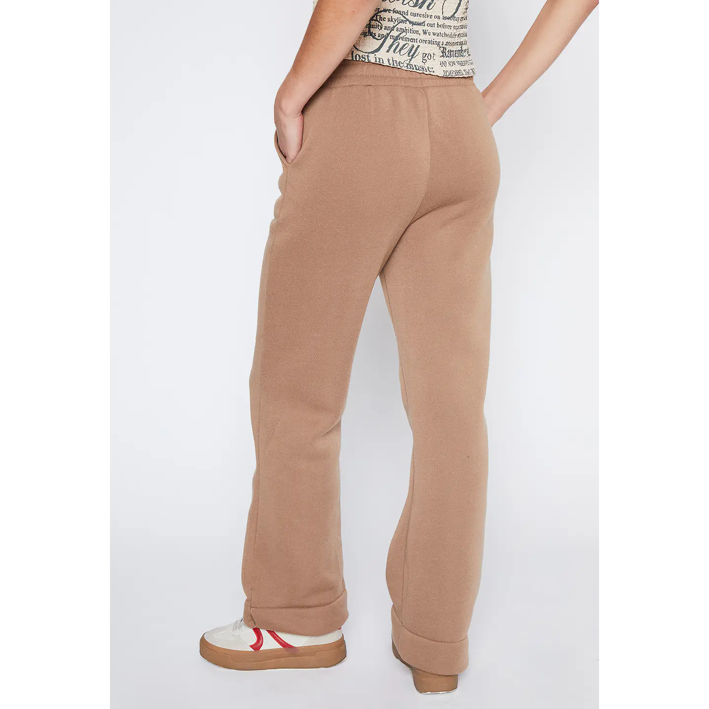 Pantalón De Buzo Mujer Beige Recto Puño Family Shop 4
