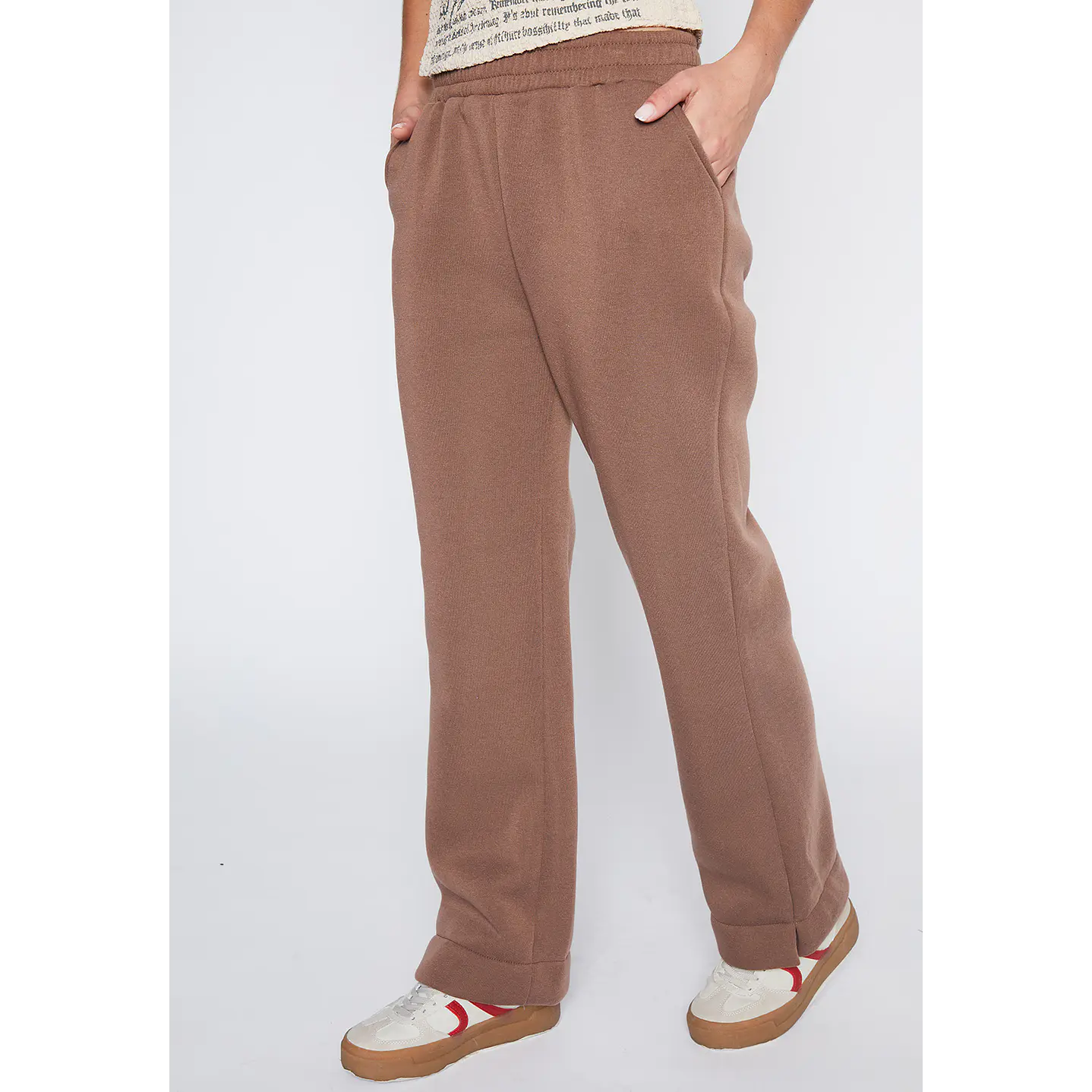 Pantalón De Buzo Mujer Café Recto Puño Family Shop 2