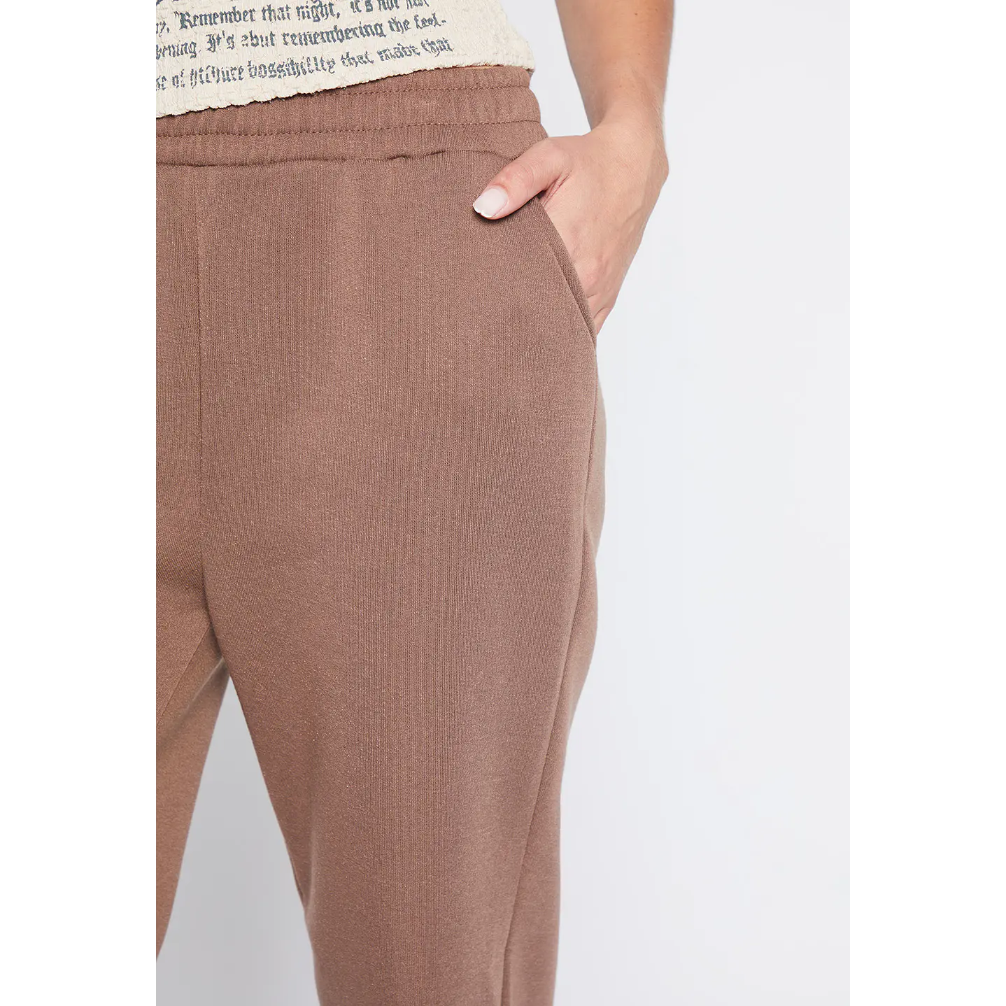 Pantalón De Buzo Mujer Café Recto Puño Family Shop 3