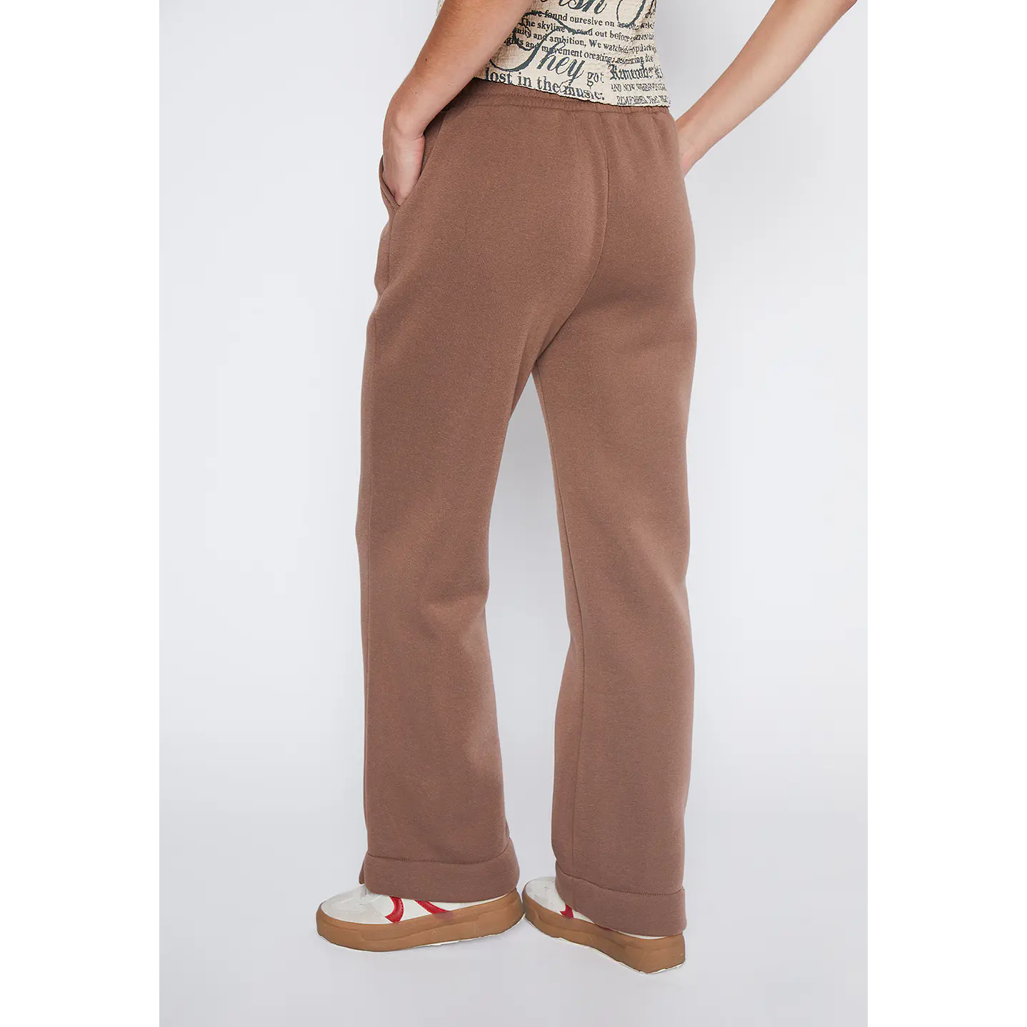 Pantalón De Buzo Mujer Café Recto Puño Family Shop 4