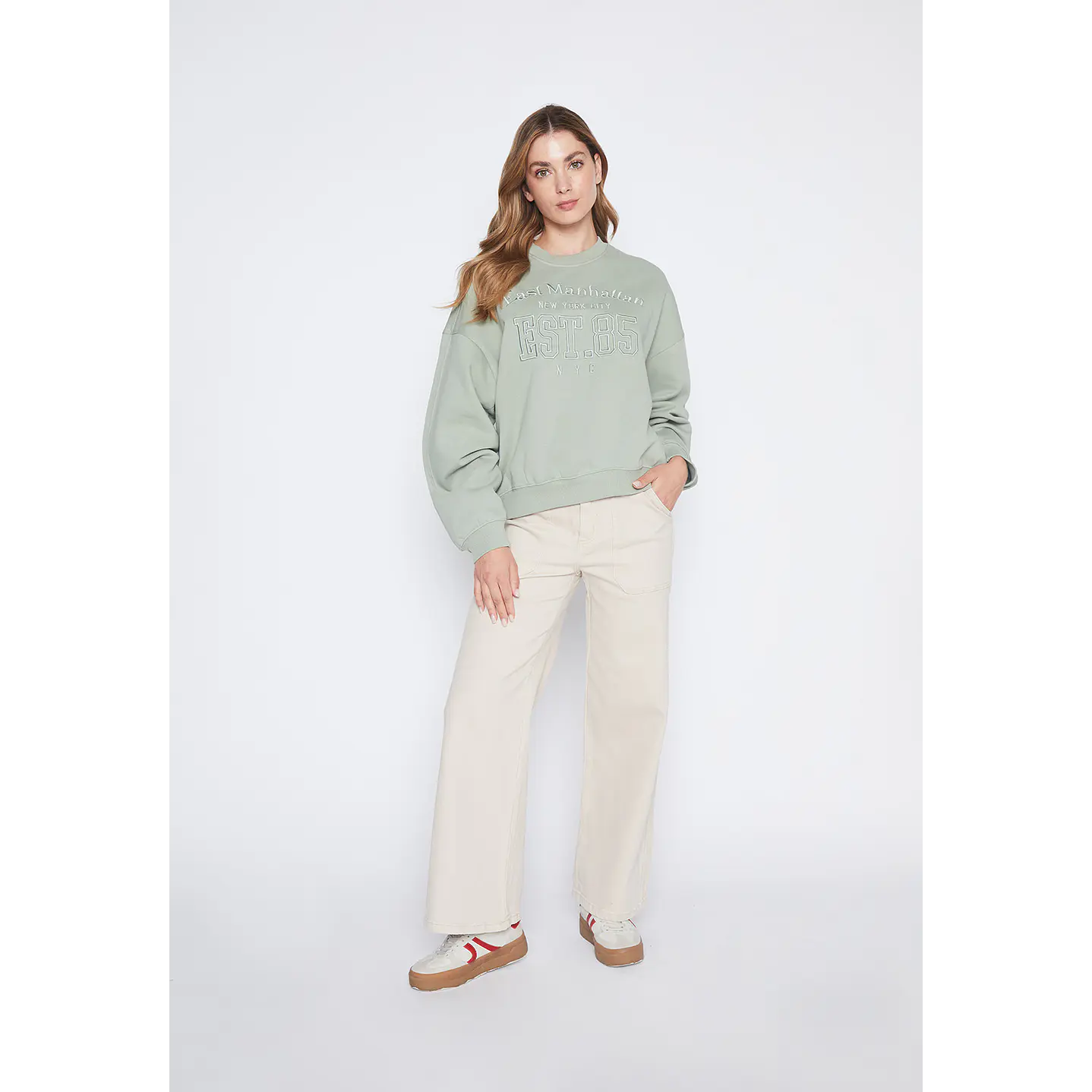 Polerón Mujer Verde Bordado Family Shop 4