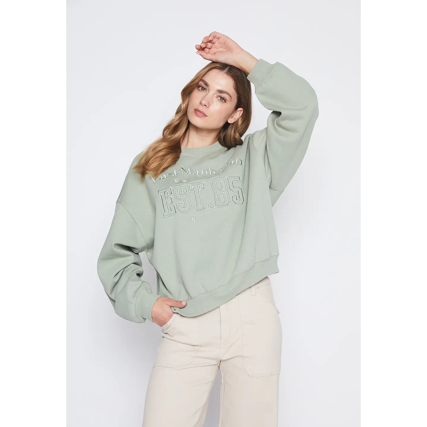 Polerón Mujer Verde Bordado Family Shop 1