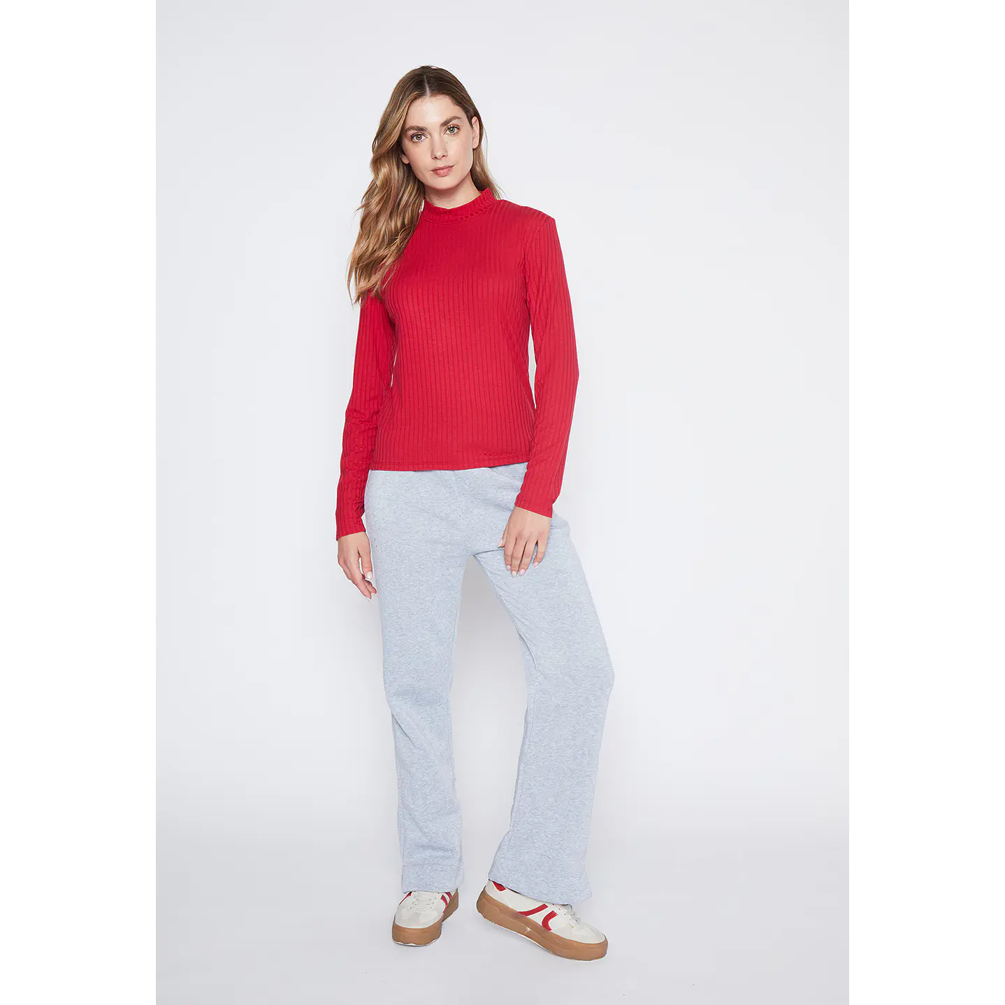 Pantalón De Buzo Mujer Gris Recto Puño Family Shop 1