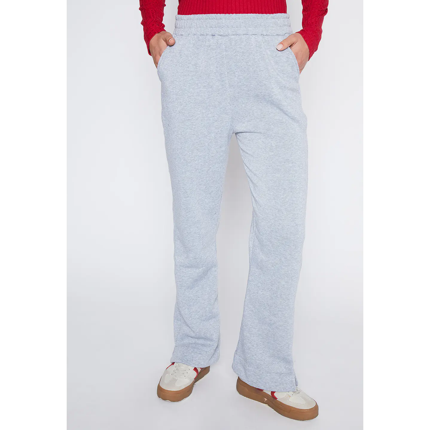 Pantalón De Buzo Mujer Gris Recto Puño Family Shop 2