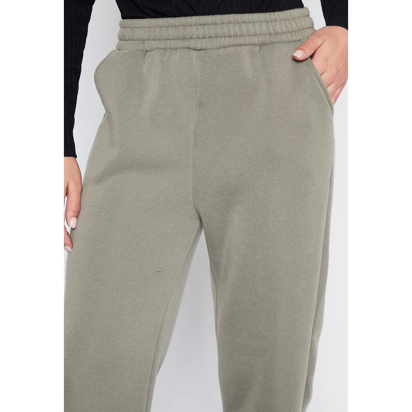 Pantalón De Buzo Mujer Verde Recto Puño Family Shop 3