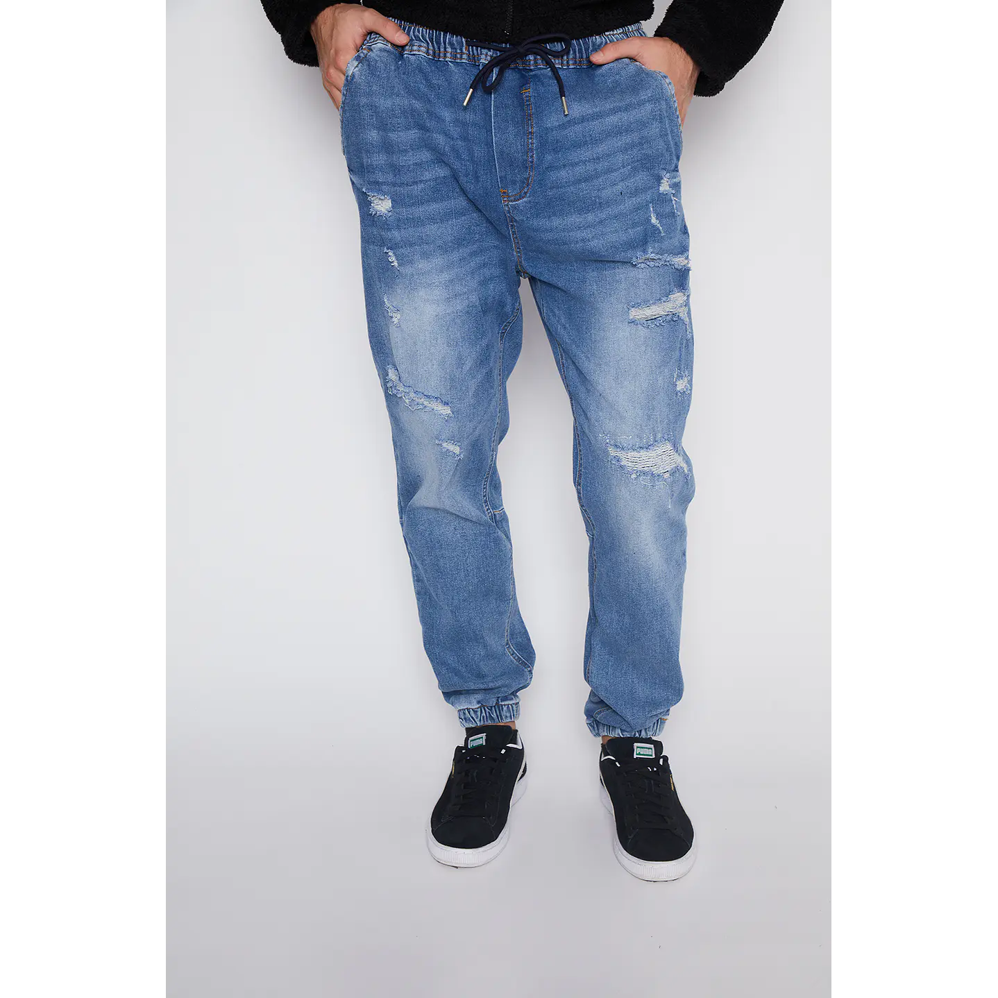 Jeans Hombre Azul Jogger Destroyed Family Shop 2