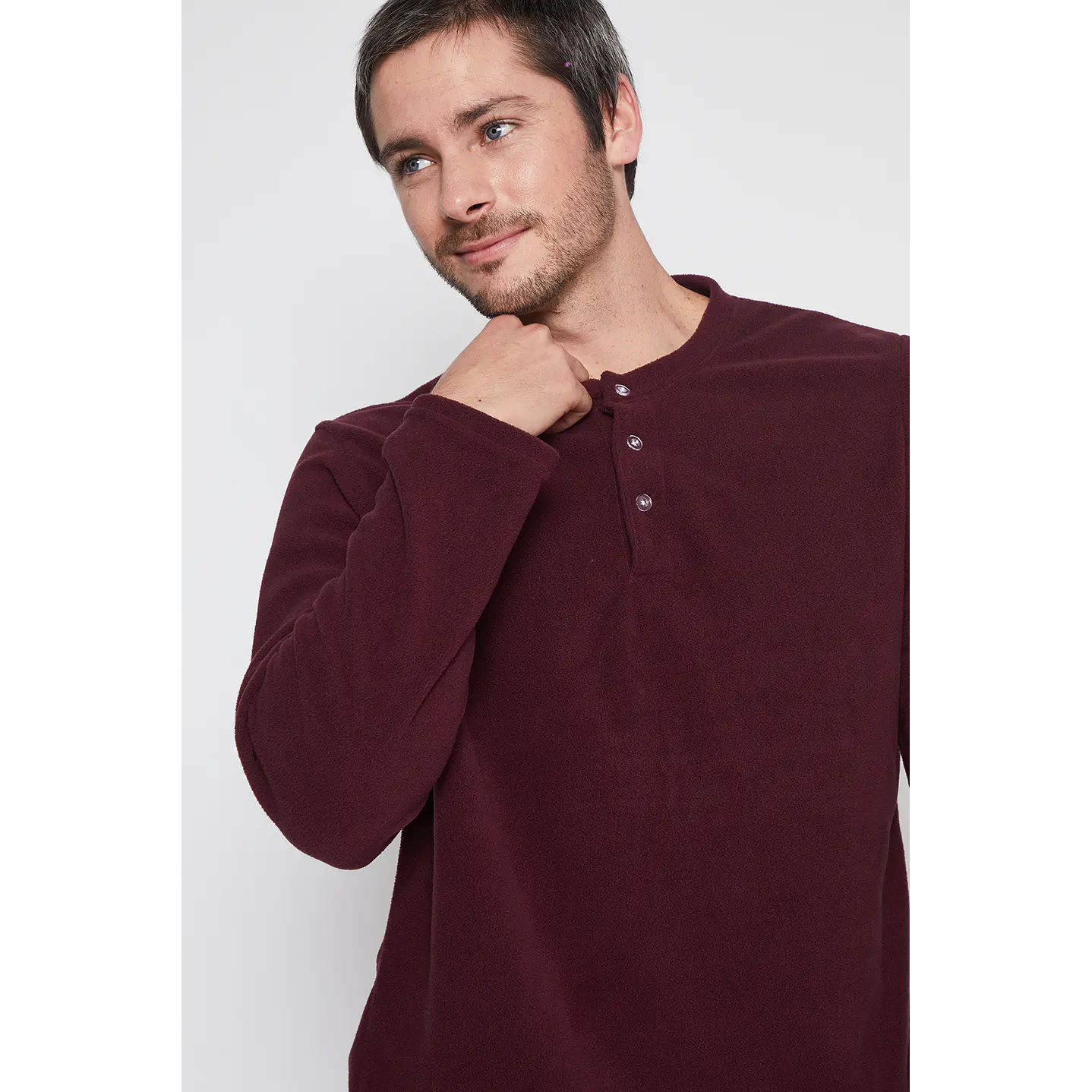 Pijama Hombre Burdeó Polar Liso Family Shop 3