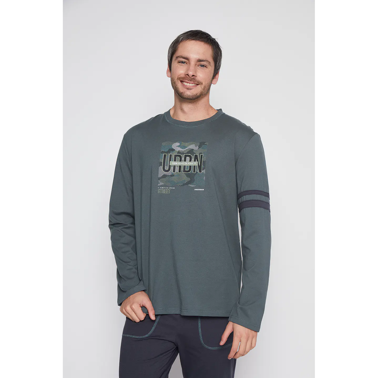 Pijama Hombre Gris Raglan Liso Family Shop 2