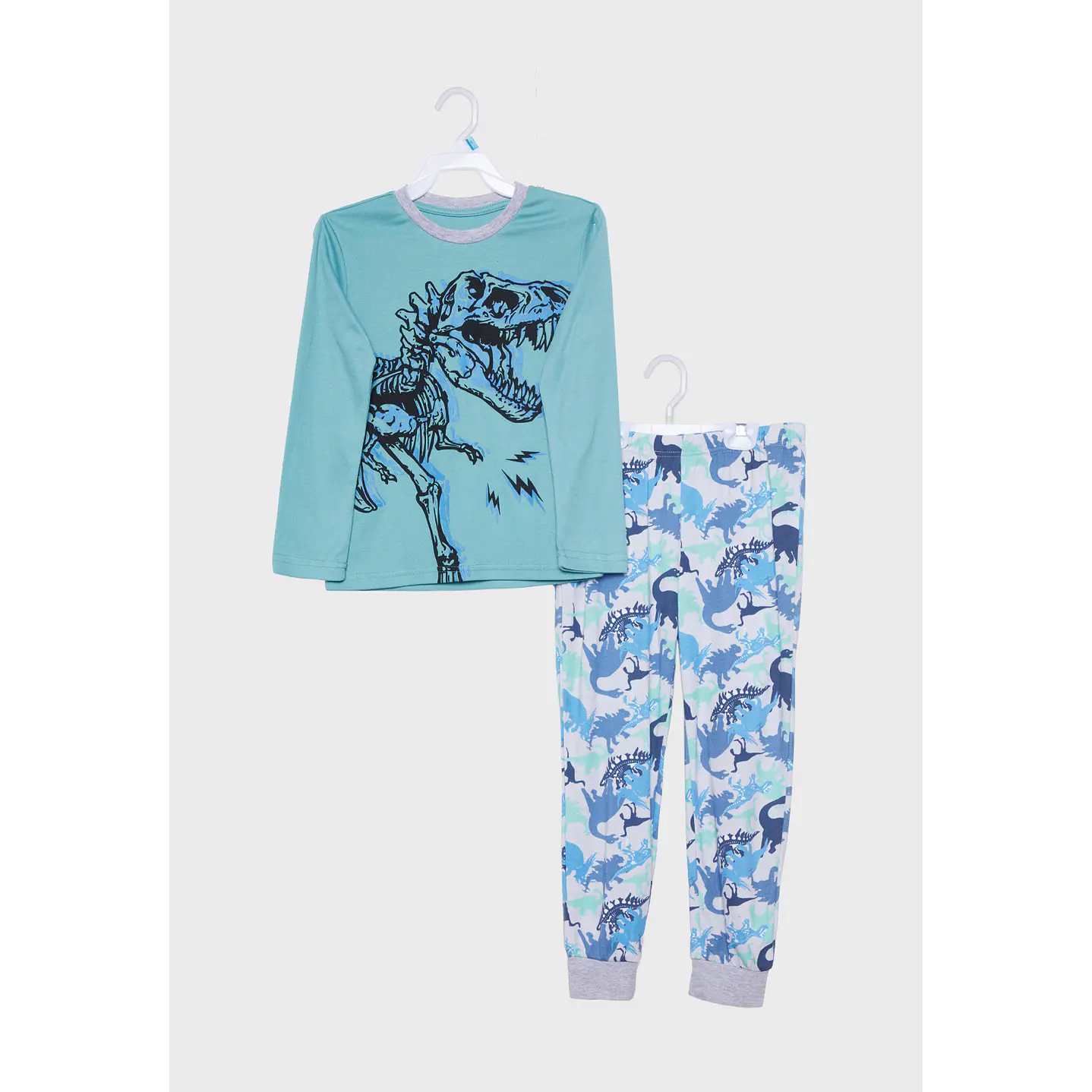 Pijama Niño Celeste Jersey Dino Family Shop 1