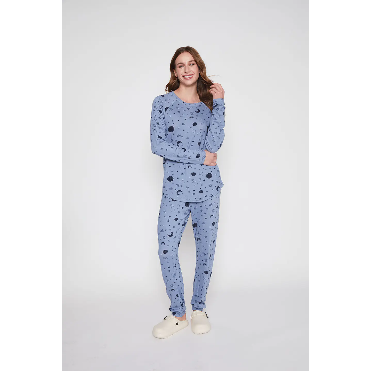 Pijama Mujer Celeste Tejido Family Shop 1
