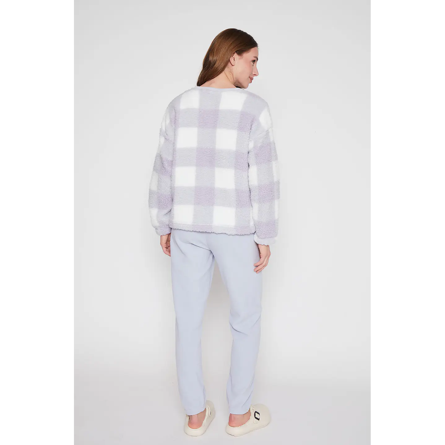 Pijama Mujer Morado Peludo Bordado Family Shop 4