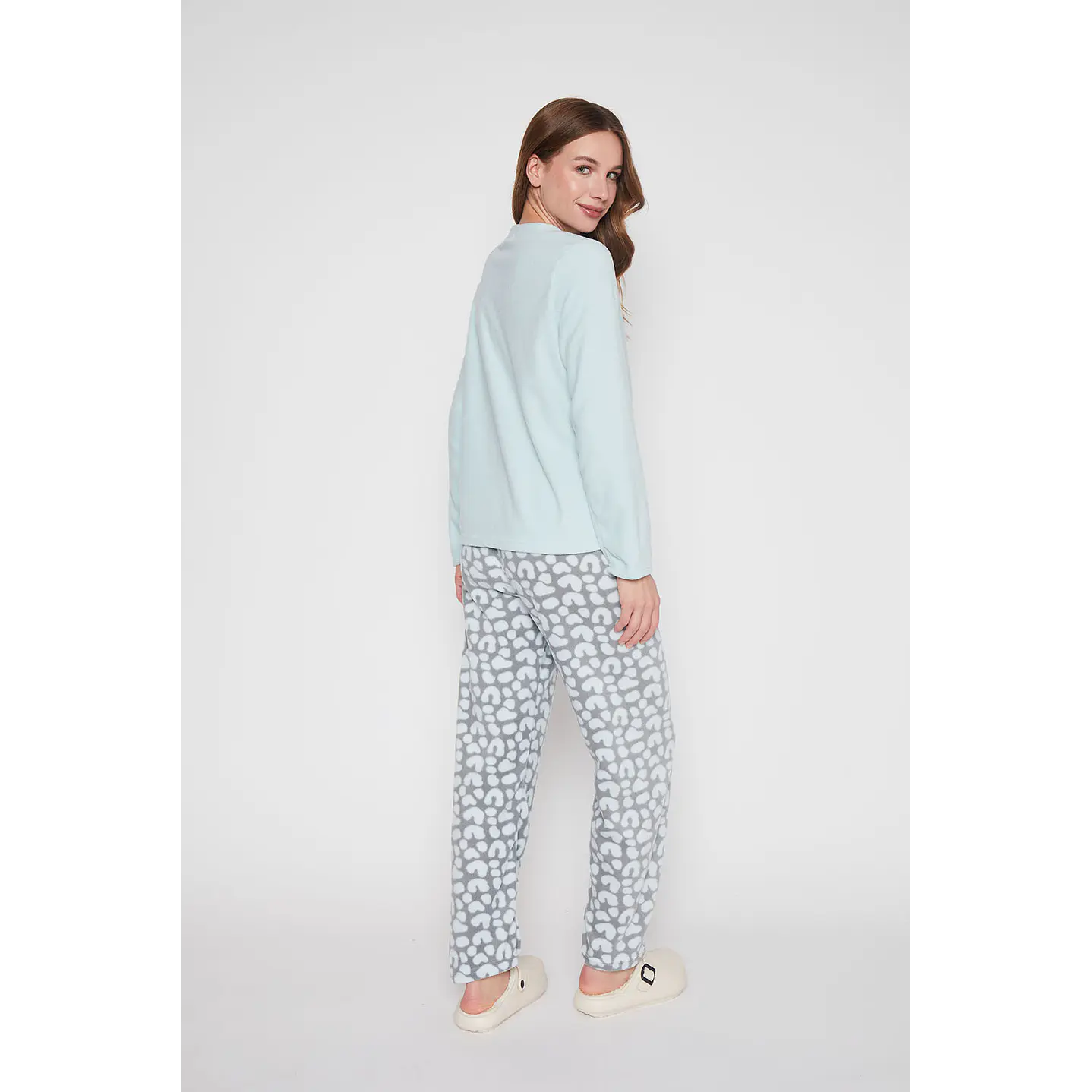 Pijama Mujer Celeste Polar Print Family Shop 4