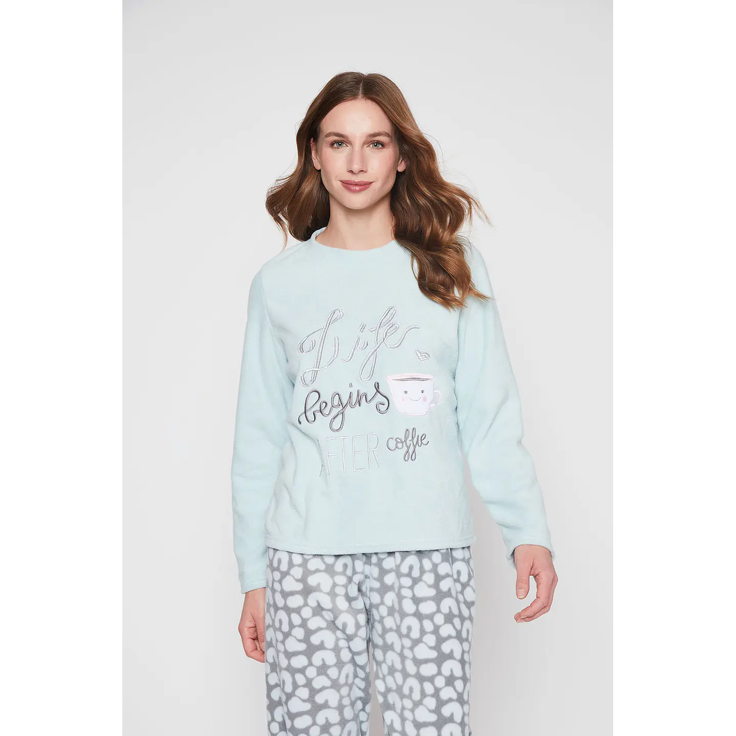 Pijama Mujer Celeste Polar Print Family Shop 2