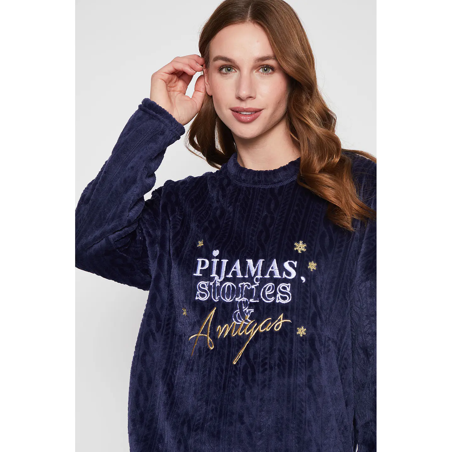 Pijama Mujer Azul Bordado Family Shop 3