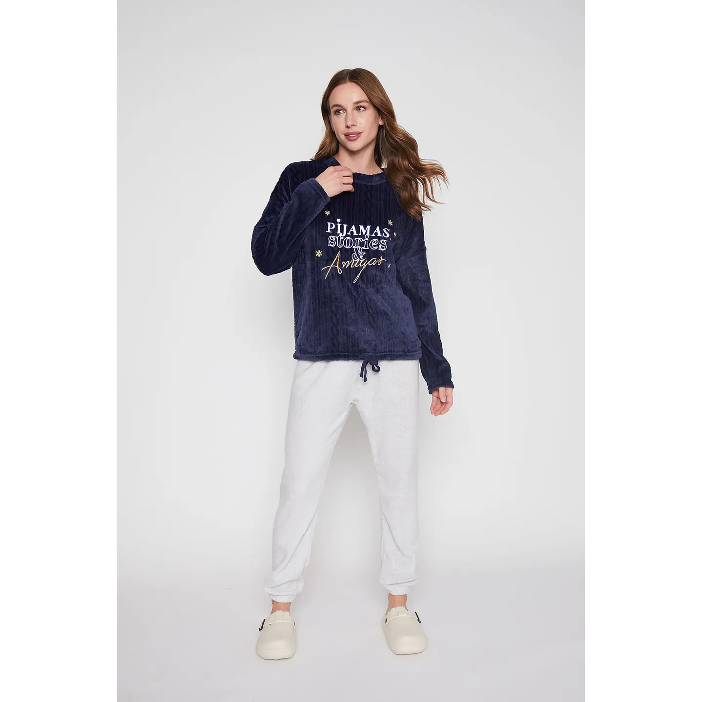 Pijama Mujer Azul Bordado Family Shop 1