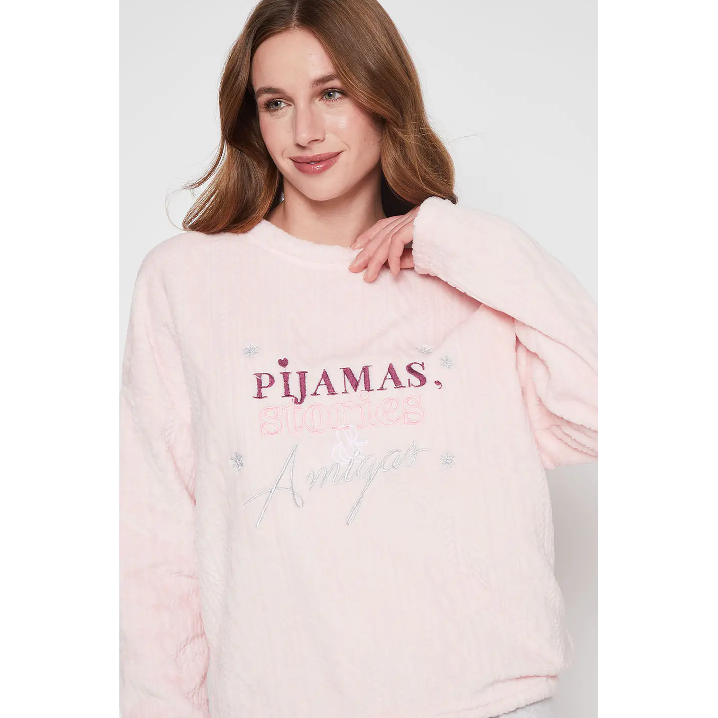 Pijama Mujer Rosado Bordado Family Shop 3