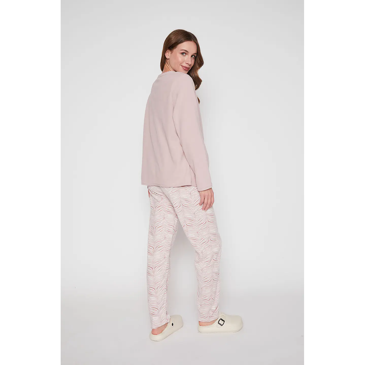 Pijama Mujer Rosado Polar Flor Family Shop 4