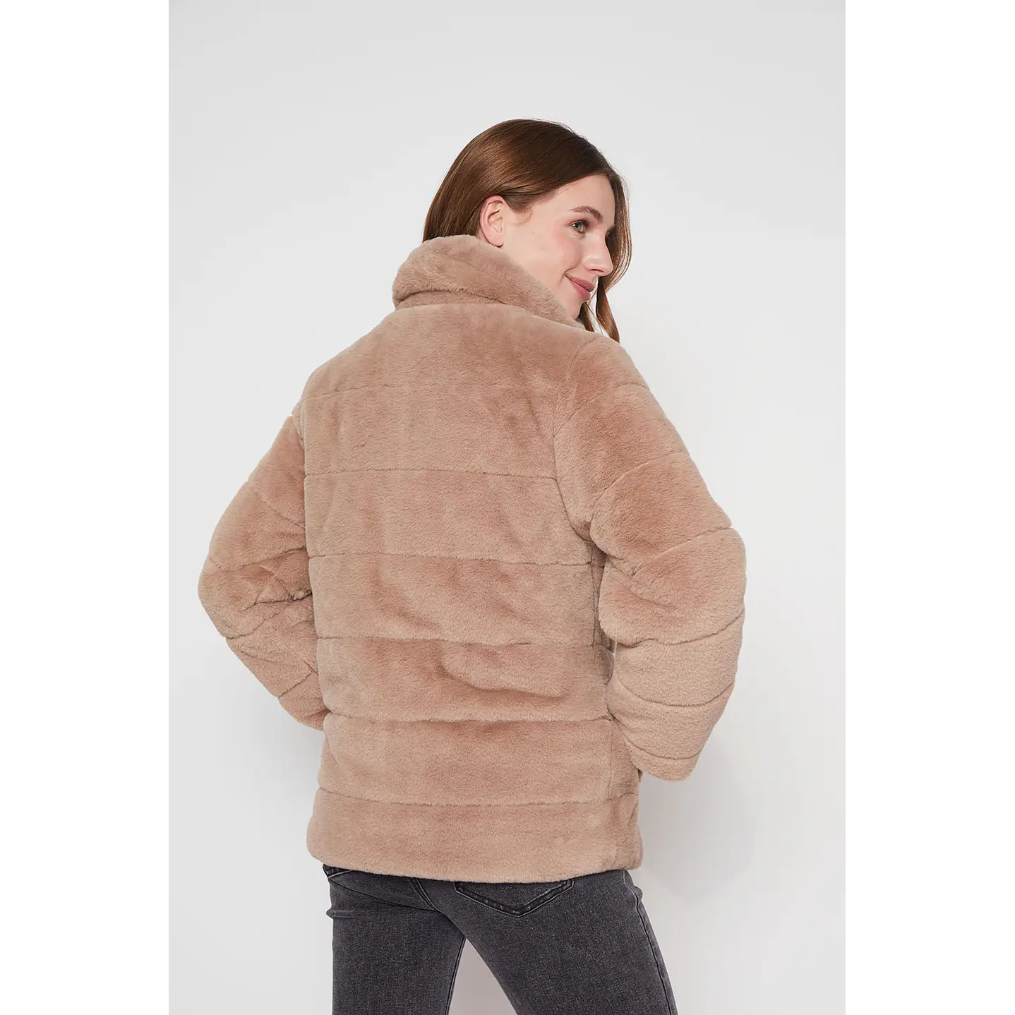 Chaqueta Mujer Arena Piel Franjas Family Shop 3