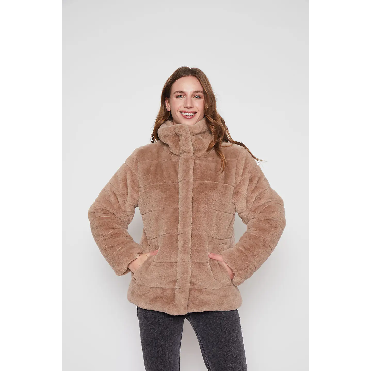 Chaqueta Mujer Arena Piel Franjas Family Shop 1
