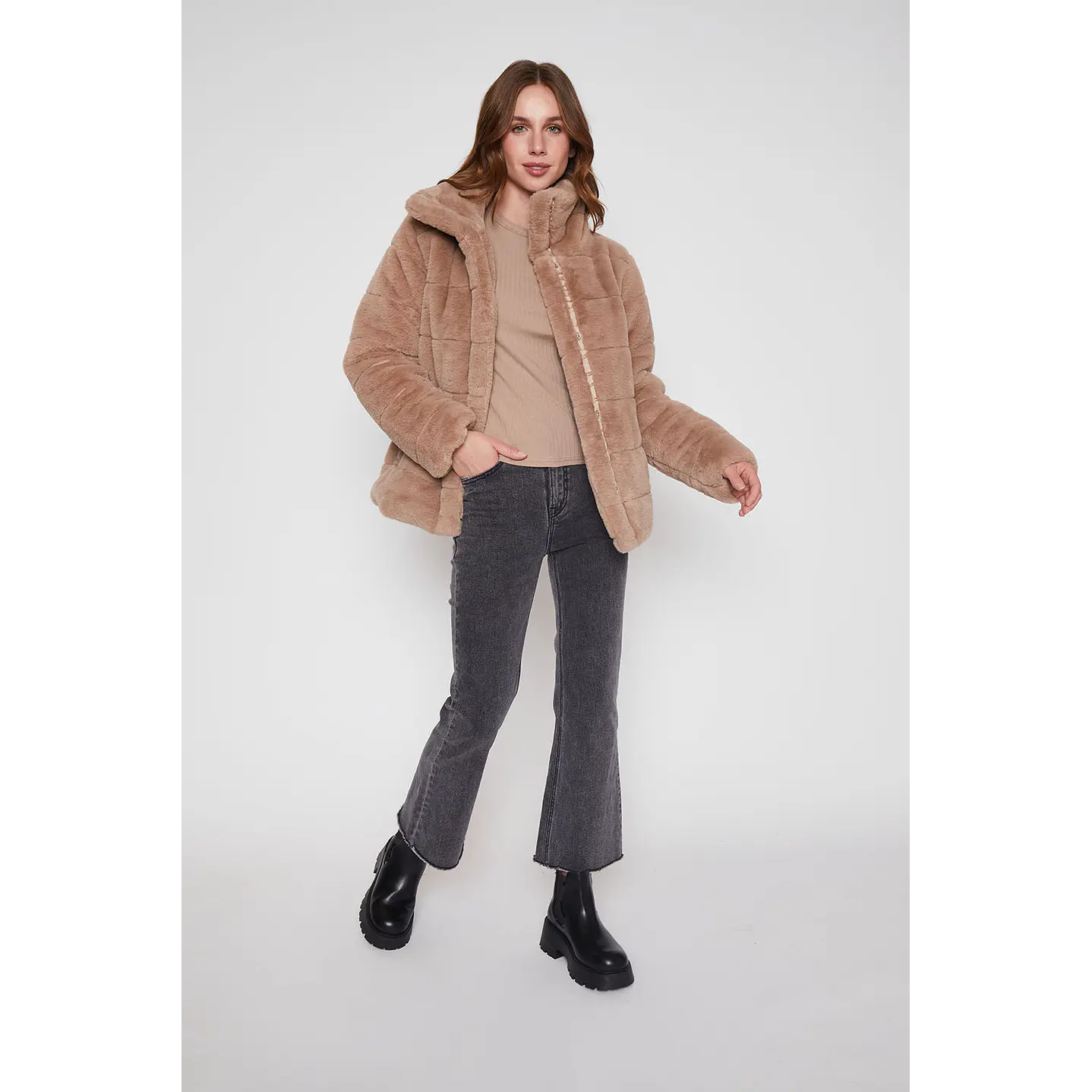Chaqueta Mujer Arena Piel Franjas Family Shop 4