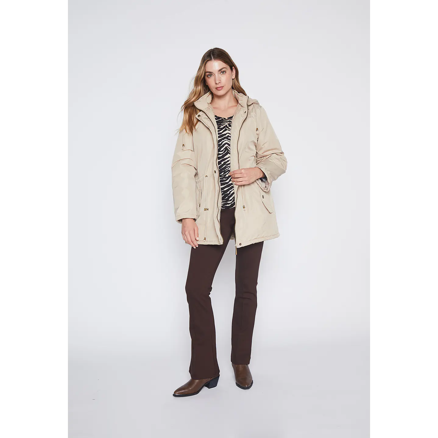Parka Mujer Beige Piel Go Family Shop 4