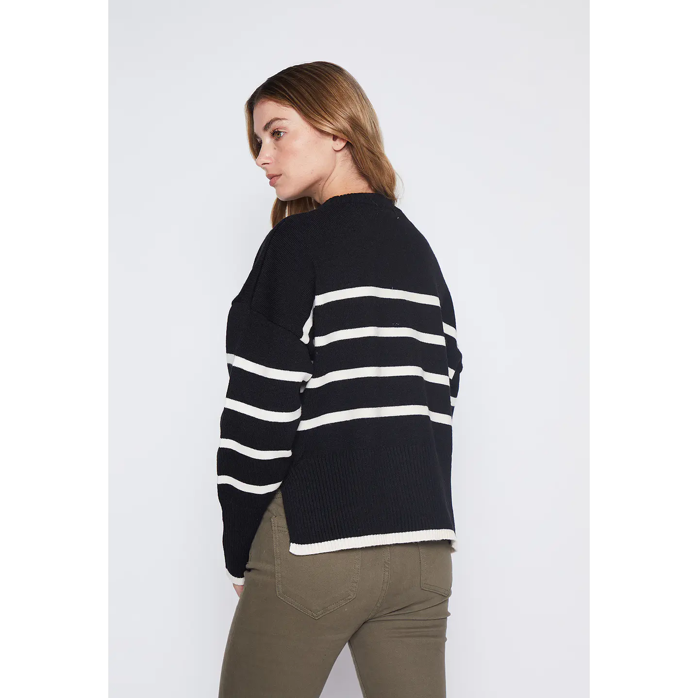 Sweater Mujer Negro Rayado Family Shop 3