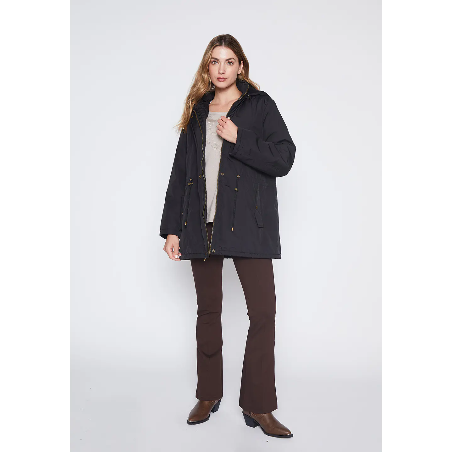 Parka Mujer Negro Piel Go Family Shop 4