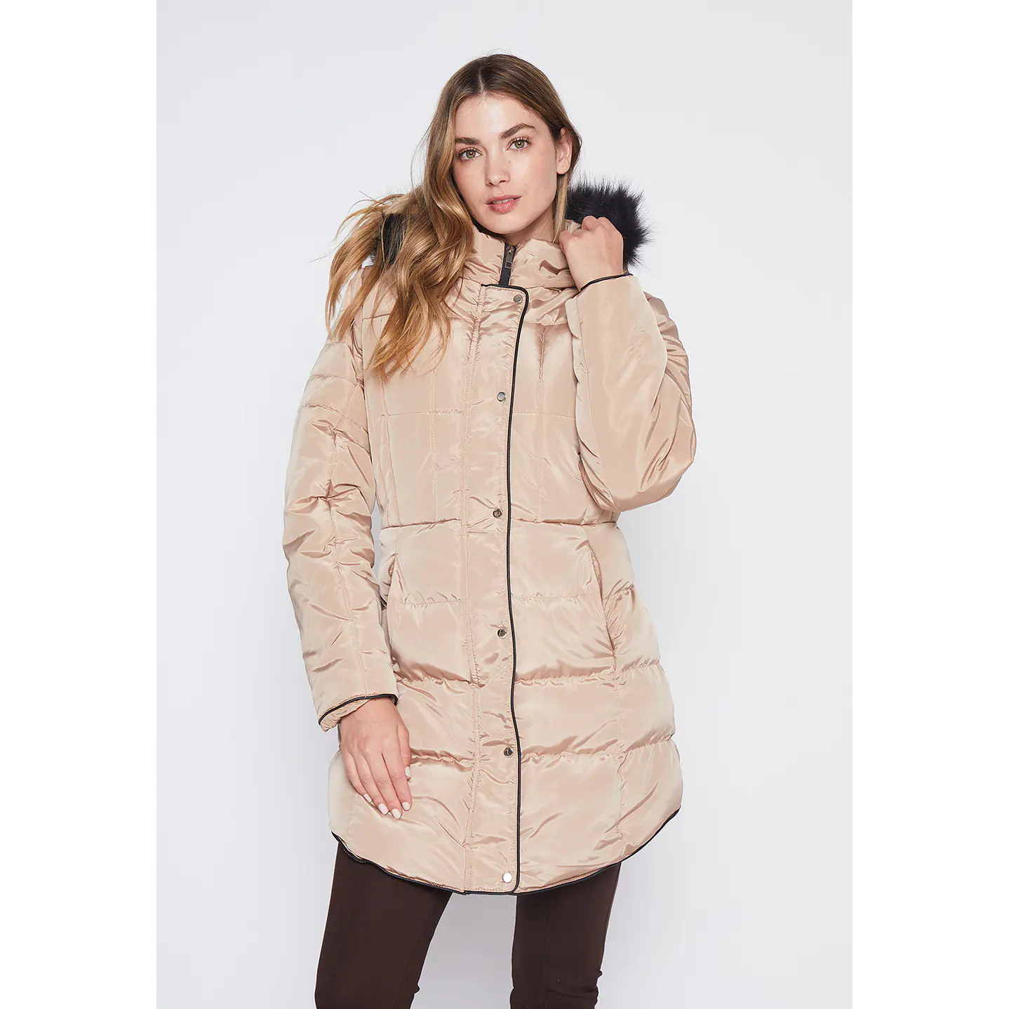 Parka Mujer Camel Gorro Family Shop 2