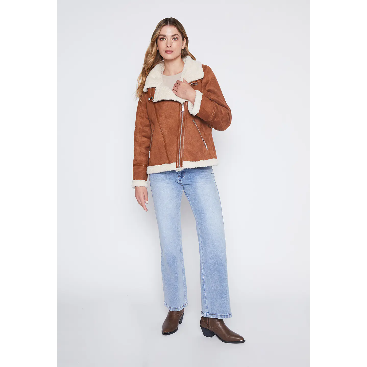 Chaqueta Mujer Camel Aviadora Family Shop 4