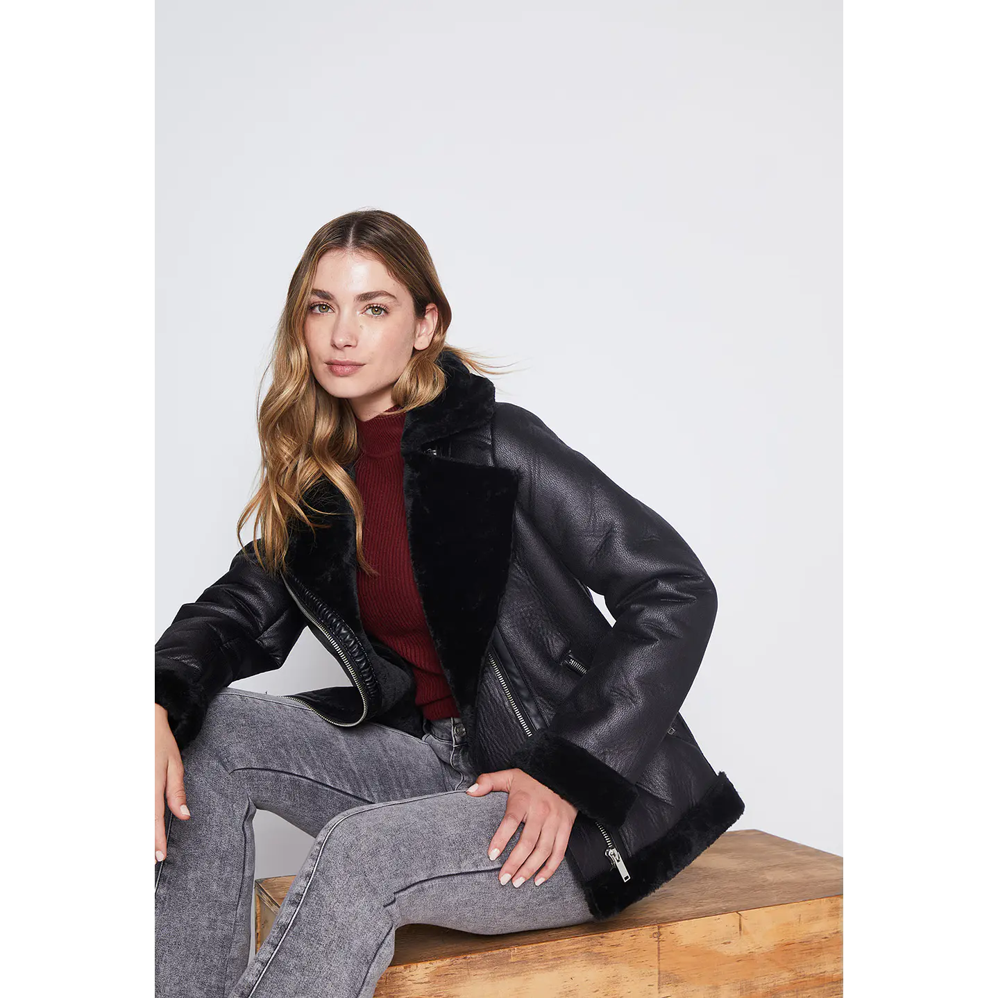 Chaqueta Mujer Negro Aviadora Family Shop 2