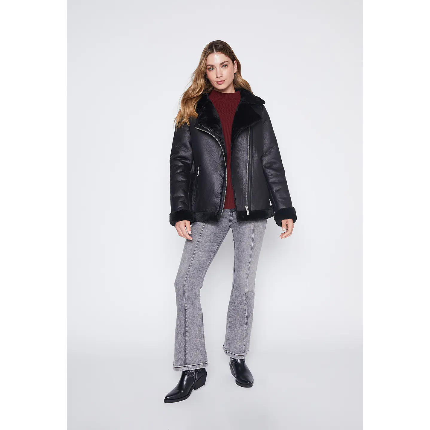 Chaqueta Mujer Negro Aviadora Family Shop 5
