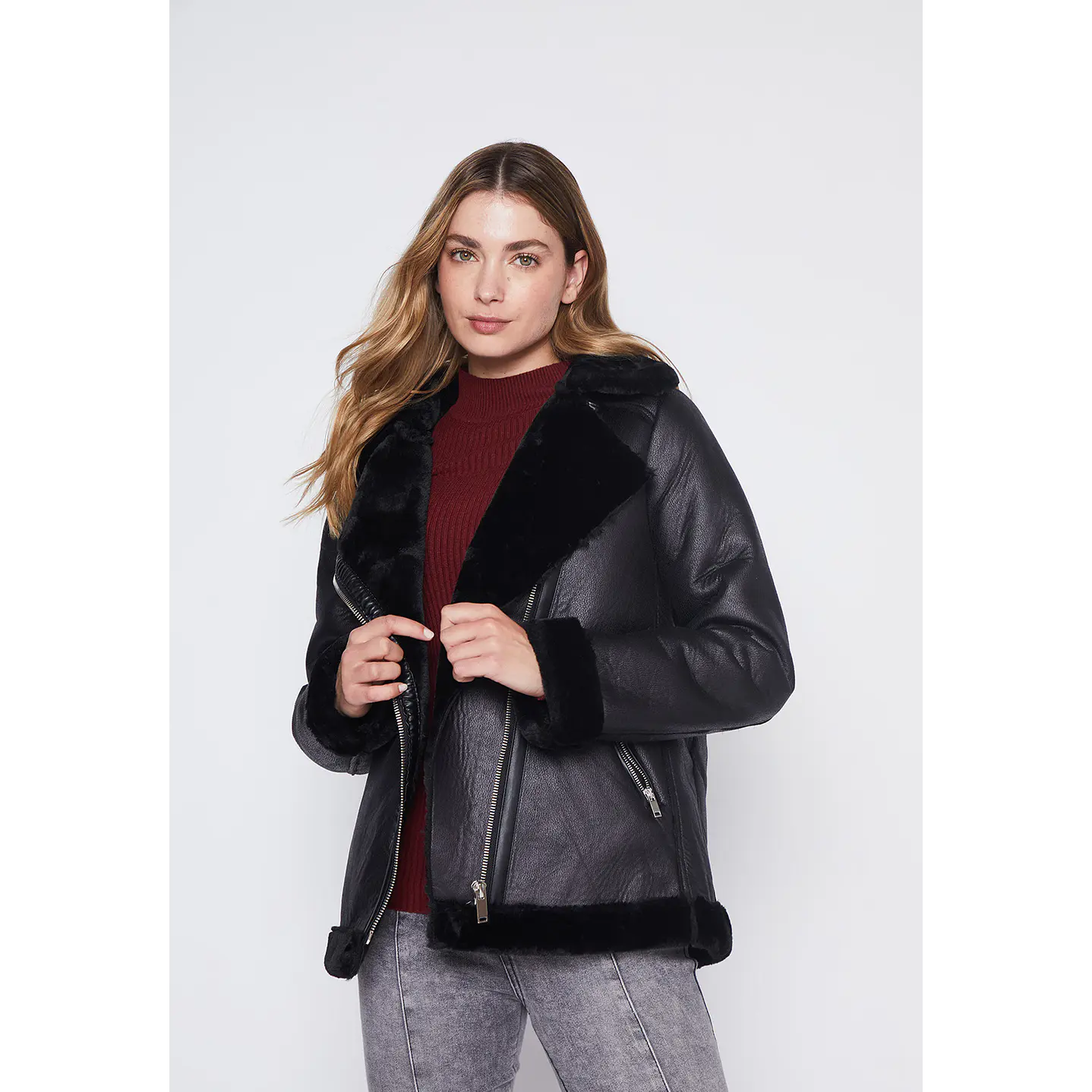 Chaqueta Mujer Negro Aviadora Family Shop 1