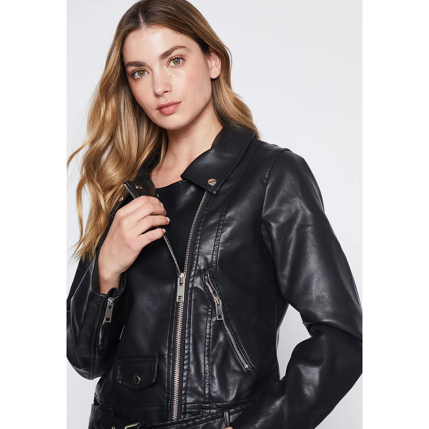Chaqueta Mujer Negro Biker Cuero Family Shop 3