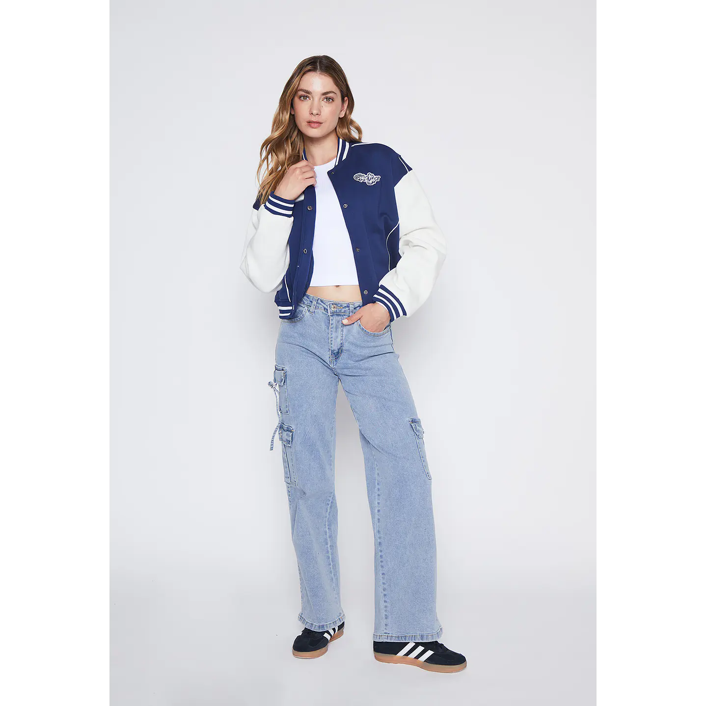 Jeans Mujer Azul Cargo Wide Leg Family Shop 1