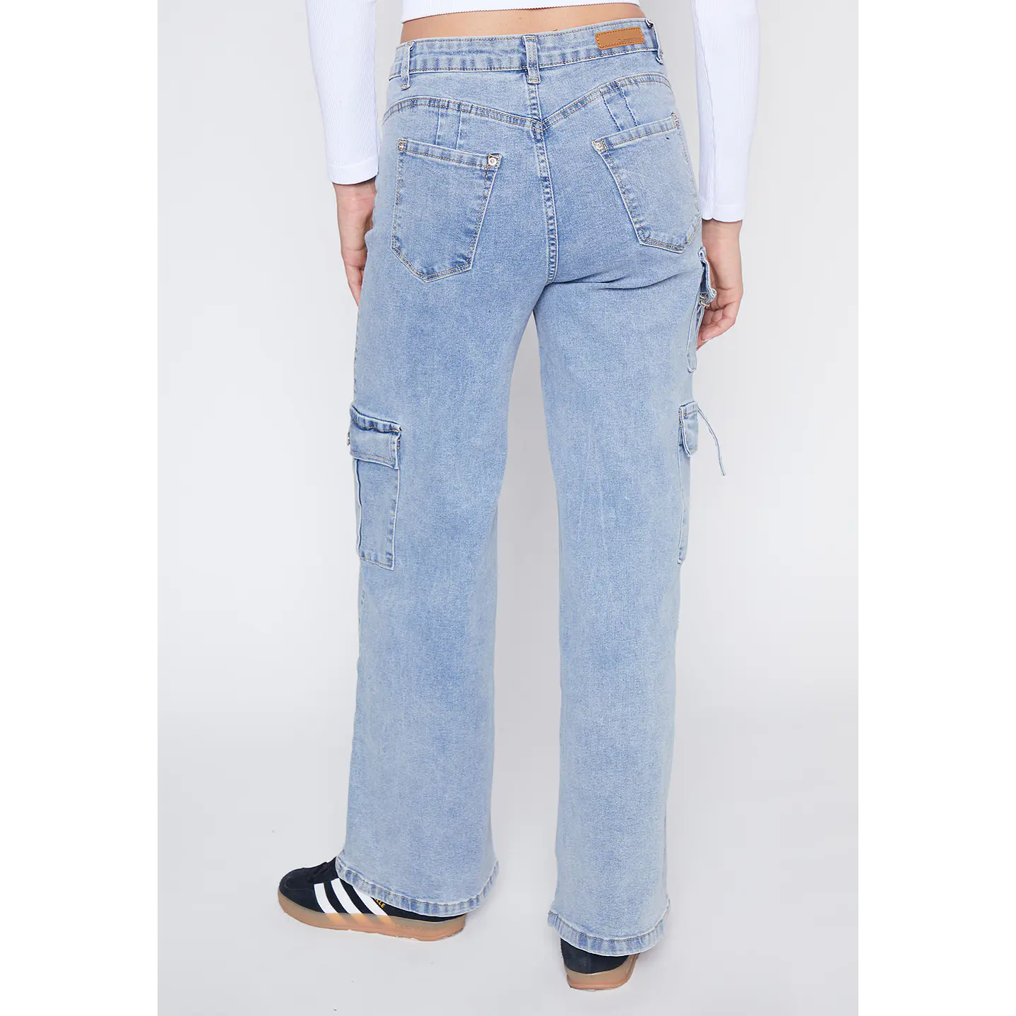 Jeans Mujer Azul Cargo Wide Leg Family Shop 4