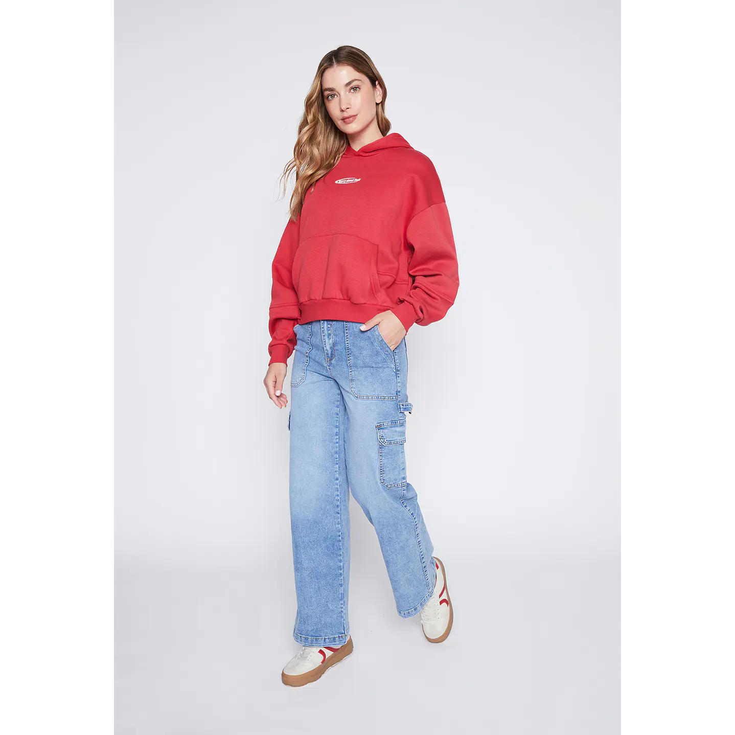 Jeans Mujer Azul Wideleg Cargo Family Shop 1